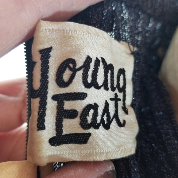 Vtg 70s Young East metallic knit long sleeve maxi dress - Picture 11 of 12